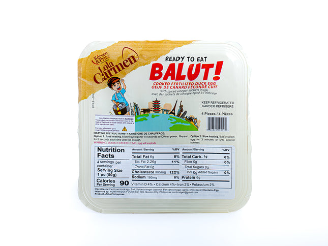 Lola Carmen Ready to Eat Balut – 4pcs, 1.75oz each | 50g
