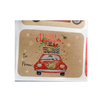 Christmas Gift Label Stickers – 8 Designs, 6 Sheets per Pack