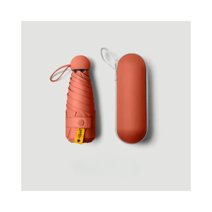 Mini Pocket Umbrella with Hard Case – 6-Rib Compact Travel Umbrella