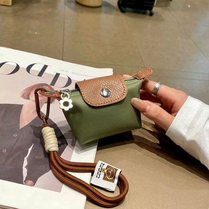 Mini Color Block Nylon Coin Purse – Bag Charm & Accessory