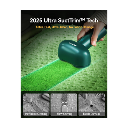 RANVOO Dual Head Fabric Shaver – Rechargeable Lint Remover for Clothes & Upholstery