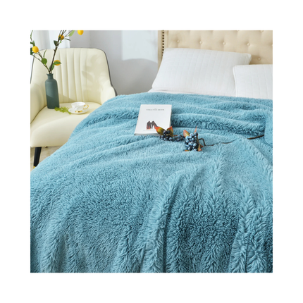 DECOSY Shaggy Long Faux Fur Throw Blanket – 88 x 90 in