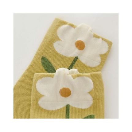 Cute Floral & Fruit Pattern Crew Socks – 5 Pairs Set