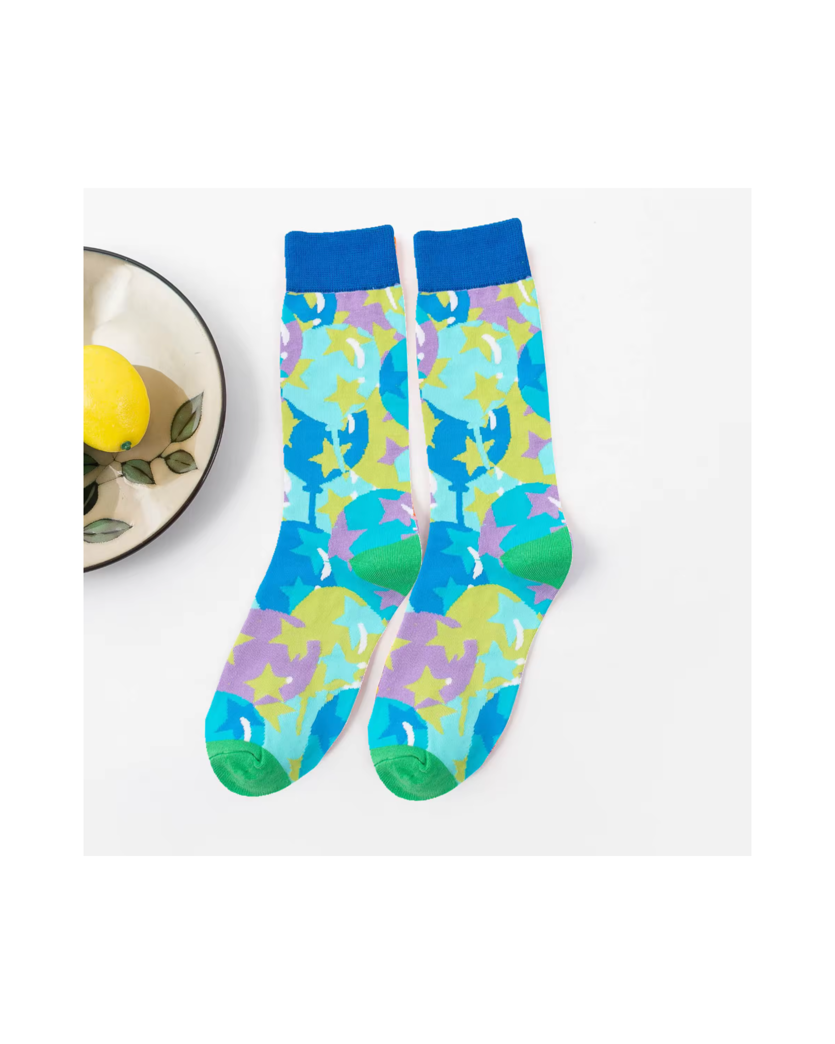 Candy Color Socks Colorful Abstract & Candy Pattern Crew Socks – 6 Pairs Set – Piso-online