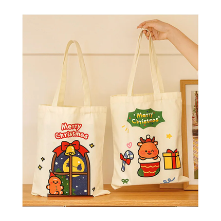 Christmas Canvas Tote Bag – 1pc, 30.8 x 60 cm