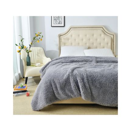DECOSY Shaggy Long Faux Fur Throw Blanket – 88 x 90 in
