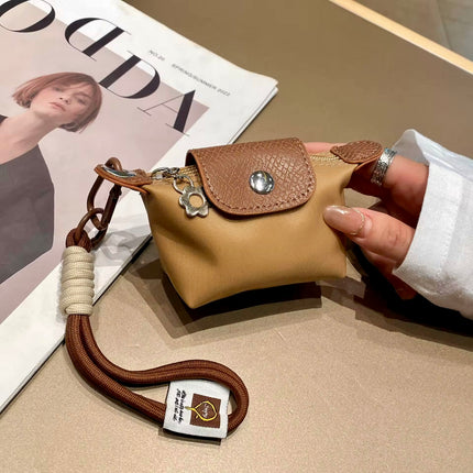 Mini Color Block Nylon Coin Purse – Bag Charm & Accessory