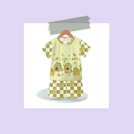 Kids Cartoon T-Shirt & Shorts Set – Colorful 2-Piece Outfit, Sizes 16 & 18, 9–12 Years Old