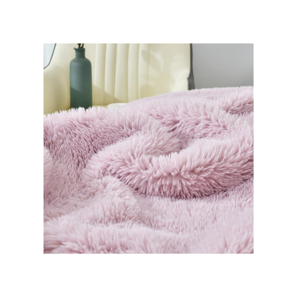 DECOSY Shaggy Long Faux Fur Throw Blanket – 88 x 90 in