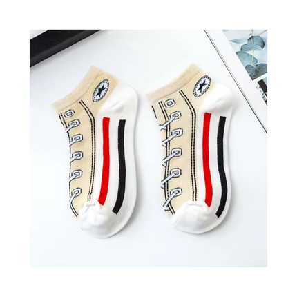 Converse-Inspired Sneaker Design Ankle Socks – Low-Cut Casual Style