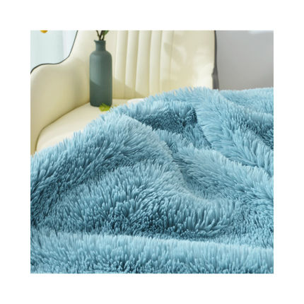 DECOSY Shaggy Long Faux Fur Throw Blanket – 88 x 90 in