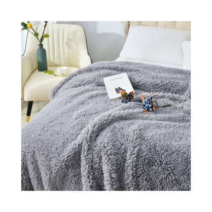 DECOSY Shaggy Long Faux Fur Throw Blanket – 88 x 90 in