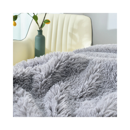 DECOSY Shaggy Long Faux Fur Throw Blanket – 88 x 90 in