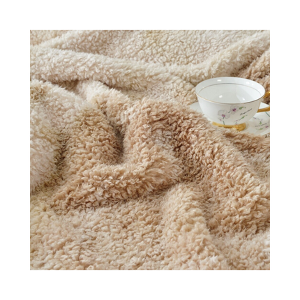 DECOSY Ultra Soft Faux Fur Throw Blanket – Beige, 88 x 90 in