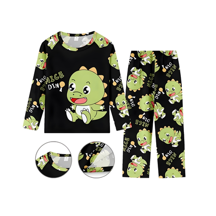 Kids Cartoon Pajama Set – Long Sleeve Top + Pants, Sizes 8 & 10, 2–5 Years Old