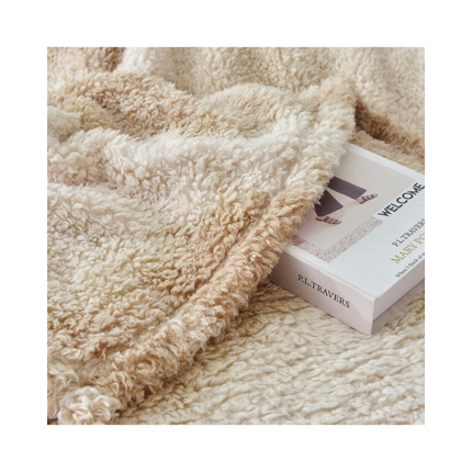 DECOSY Ultra Soft Faux Fur Throw Blanket – Beige, 88 x 90 in