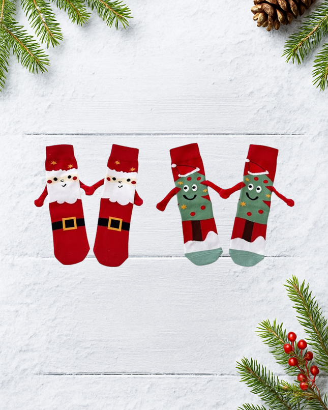 3D Christmas Crew Socks – 2 Pairs, One Size Fits All