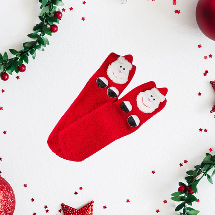 Christmas Santa Above the Ankle Socks – 1 Pair, Kids Size