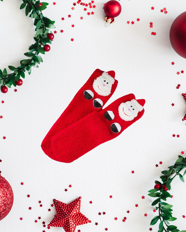 Christmas Santa Above the Ankle Socks – 1 Pair, Kids Size