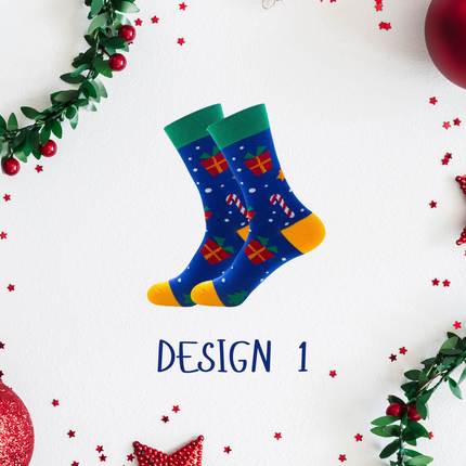 Christmas Holiday Crew Socks – 1 Pair, One Size Fits All