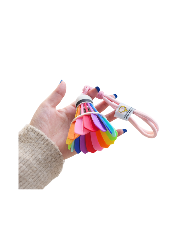 Premium 3D Printed Rainbow Shuttlecock – Multi-Color Bag Charm