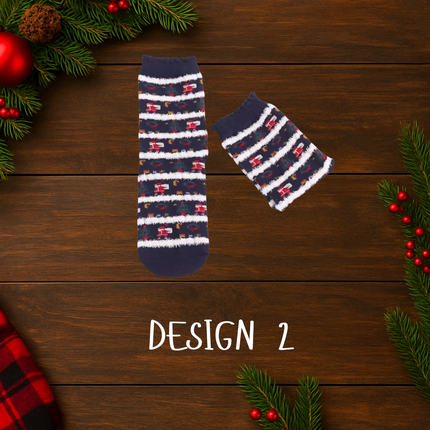 Christmas Themed Cozy Socks – 1 Pair, One Size Fits All