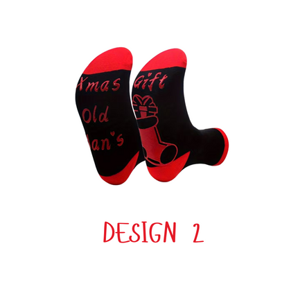Christmas Gift Stocking Print Crew Socks – 1 Pair, One Size Fits All