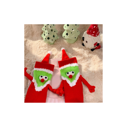 Funny 3D Christmas Crew Socks – 1 Pair, One Size Fits All