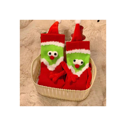 Funny 3D Christmas Crew Socks – 1 Pair, One Size Fits All
