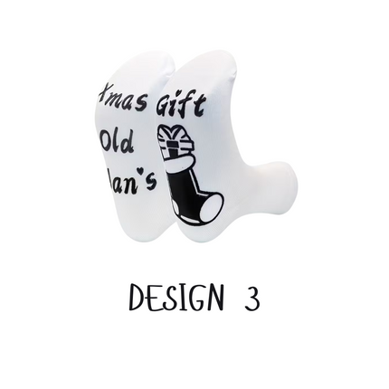 Christmas Gift Stocking Print Crew Socks – 1 Pair, One Size Fits All