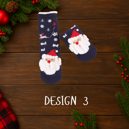 Christmas Themed Cozy Socks – 1 Pair, One Size Fits All