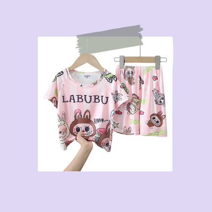 Kids Cartoon T-Shirt & Shorts Set – Colorful 2-Piece Outfit, Sizes 16 & 18, 9–12 Years Old