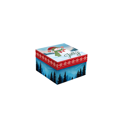 Christmas Gift Box – Snowman Jolly Design, 5” x 5” x 4”