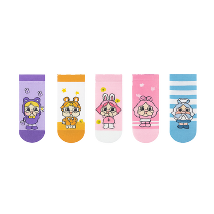 Cute Character Crew Socks – 5 Pairs, One Size Fits All
