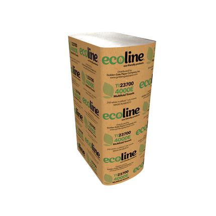 Golden Gate Ecoline 4000E Multifold Paper Towel – White, 16 Packs | 250 Towels Each