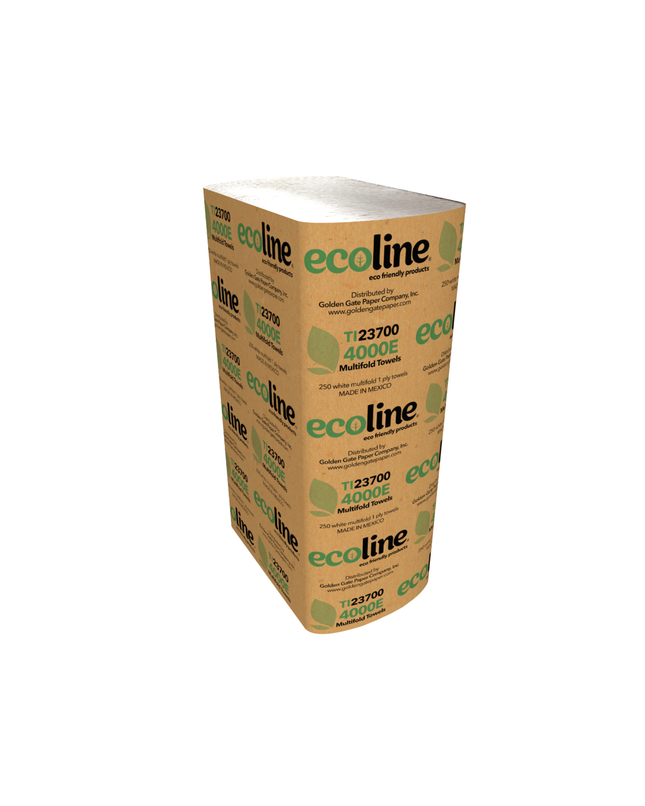 Golden Gate Ecoline 4000E Multifold Paper Towel – White, 16 Packs | 250 Towels Each