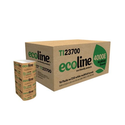 Golden Gate Ecoline 4000E Multifold Paper Towel – White, 16 Packs | 250 Towels Each