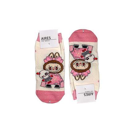 Labubu Character Ankle Socks (Fun Mix) – 5 Pairs, One Size Fits All