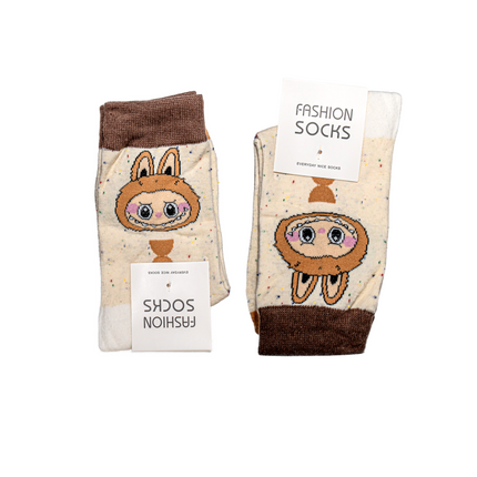 Labubu Character Crew Socks – 4 Pairs, One Size Fits All