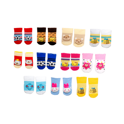 Baby Anti-Slip Cartoon Socks (Assorted Designs) – 1 Pair, 0-12 Months