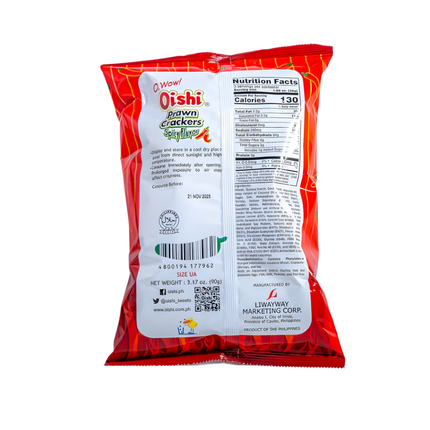 Oishi Prawned Crackers Spicy Flavor – 3.17oz | 90g