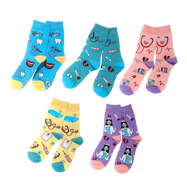 Healthcare Workers Crew Socks – 1 Pair, One Size (Adults)