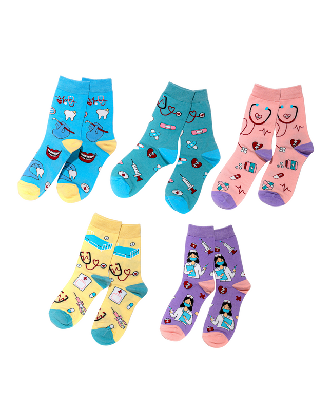 Healthcare Workers Crew Socks – 1 Pair, One Size (Adults)