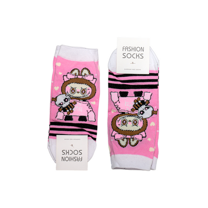 Labubu Character Ankle Socks – 5 Pairs, One Size Fits All
