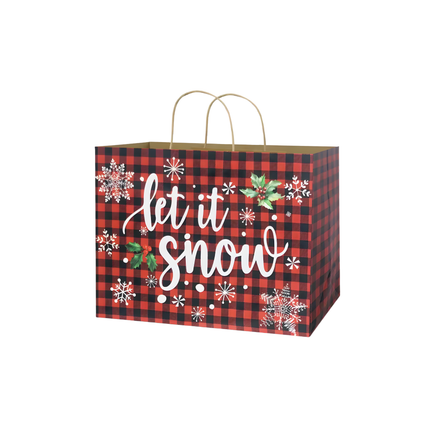 Christmas Gift Bag – Let It Snow Design, 20” x 15” x 7”