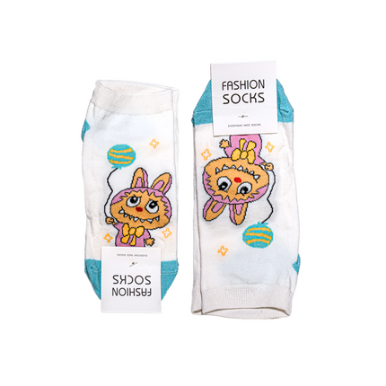 Labubu Character Ankle Socks – 5 Pairs, Kids Size