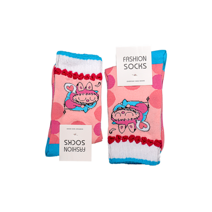 Labubu Character Crew Socks – 5 Pairs, One Size Fits All