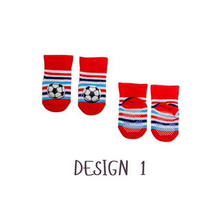 Baby Anti-Slip Cartoon Socks (Assorted Designs) – 1 Pair, 0-12 Months