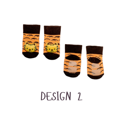 Baby Anti-Slip Cartoon Socks (Assorted Designs) – 1 Pair, 0-12 Months