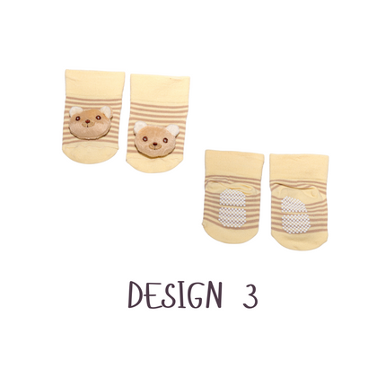 Baby Anti-Slip Cartoon Socks (Assorted Designs) – 1 Pair, 0-12 Months